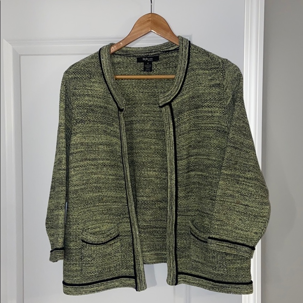 Green shimmer cardigan